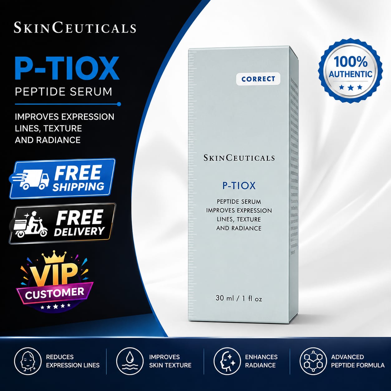 SkinCeuticals P-TIOX Peptide Serum 30ml Anti-Wrinkle Facial Serum
