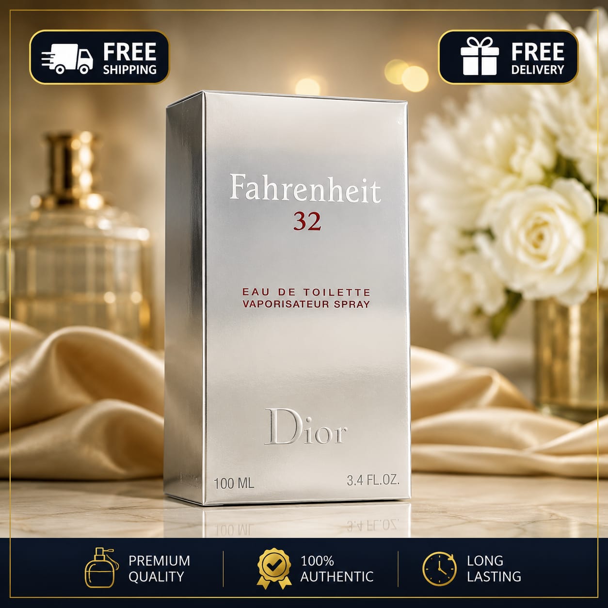 Dior Fahrenheit 32 Eau de Toilette for Men 100ml 3.4 oz New Sealed