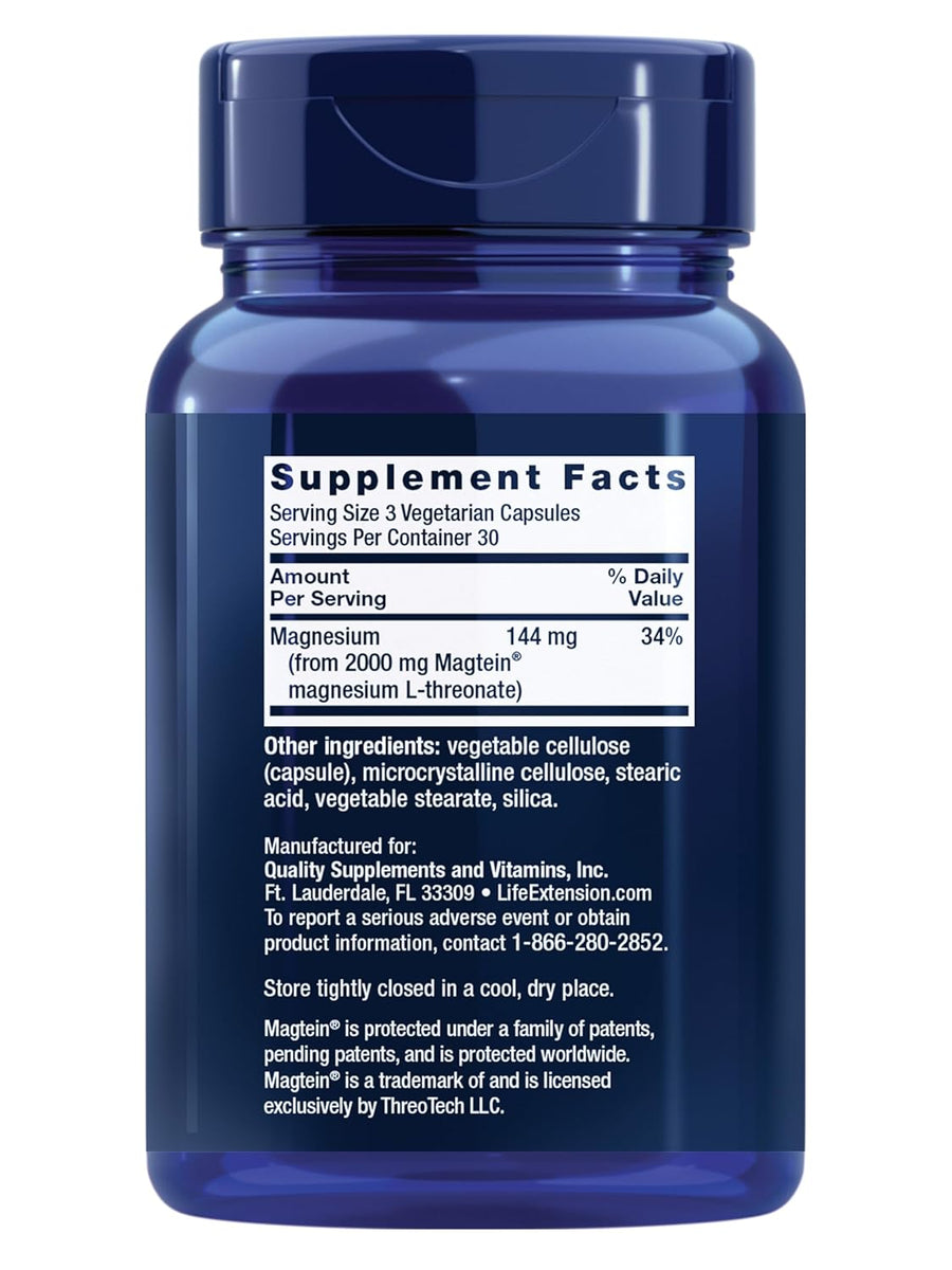 Life Extension Neuro-Mag Magnesium L-Threonate, Memory Health, Quick Thinking, Cognitive Health Support