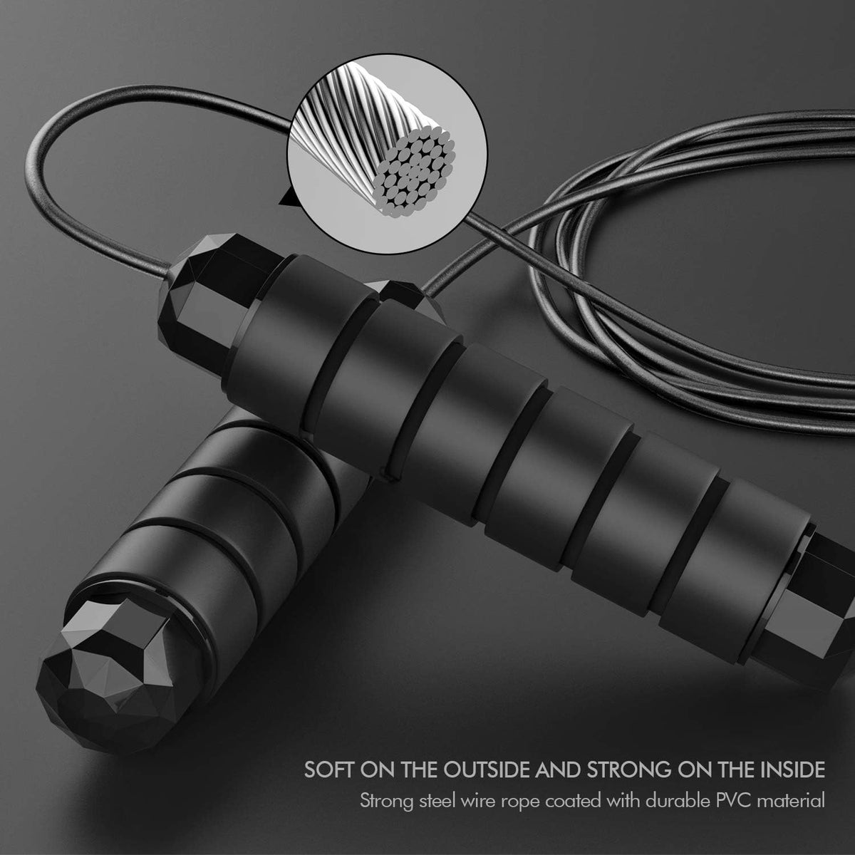 Jump Rope, Tangle-Free Rapid Speed Jumping Rope Cable with Ball Bearings for Women