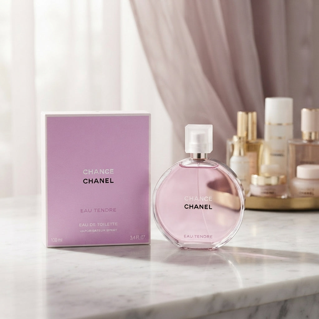 Chanel Chance Eau Tendre, Chanel Chance Tendre perfume, Chanel Chance Eau Tendre 100ml, Chanel EDT women, Chanel perfume 3.4 oz, luxury women's perfume, designer fragrance for women, Chanel fragrance, floral women's perfume, fresh women's fragrance
