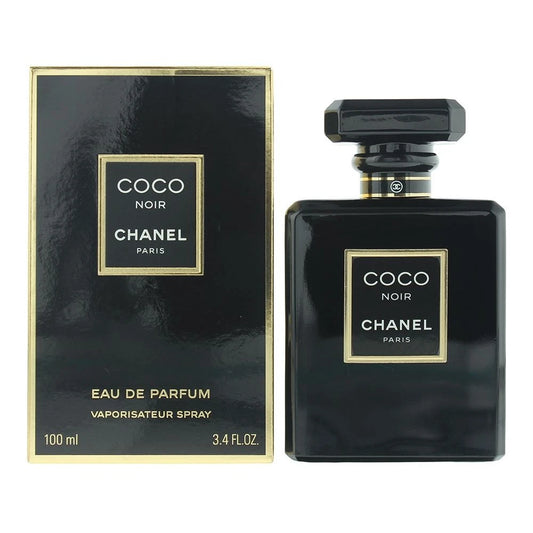 Chanel Coco Noir perfume bottle and packaging on a white background